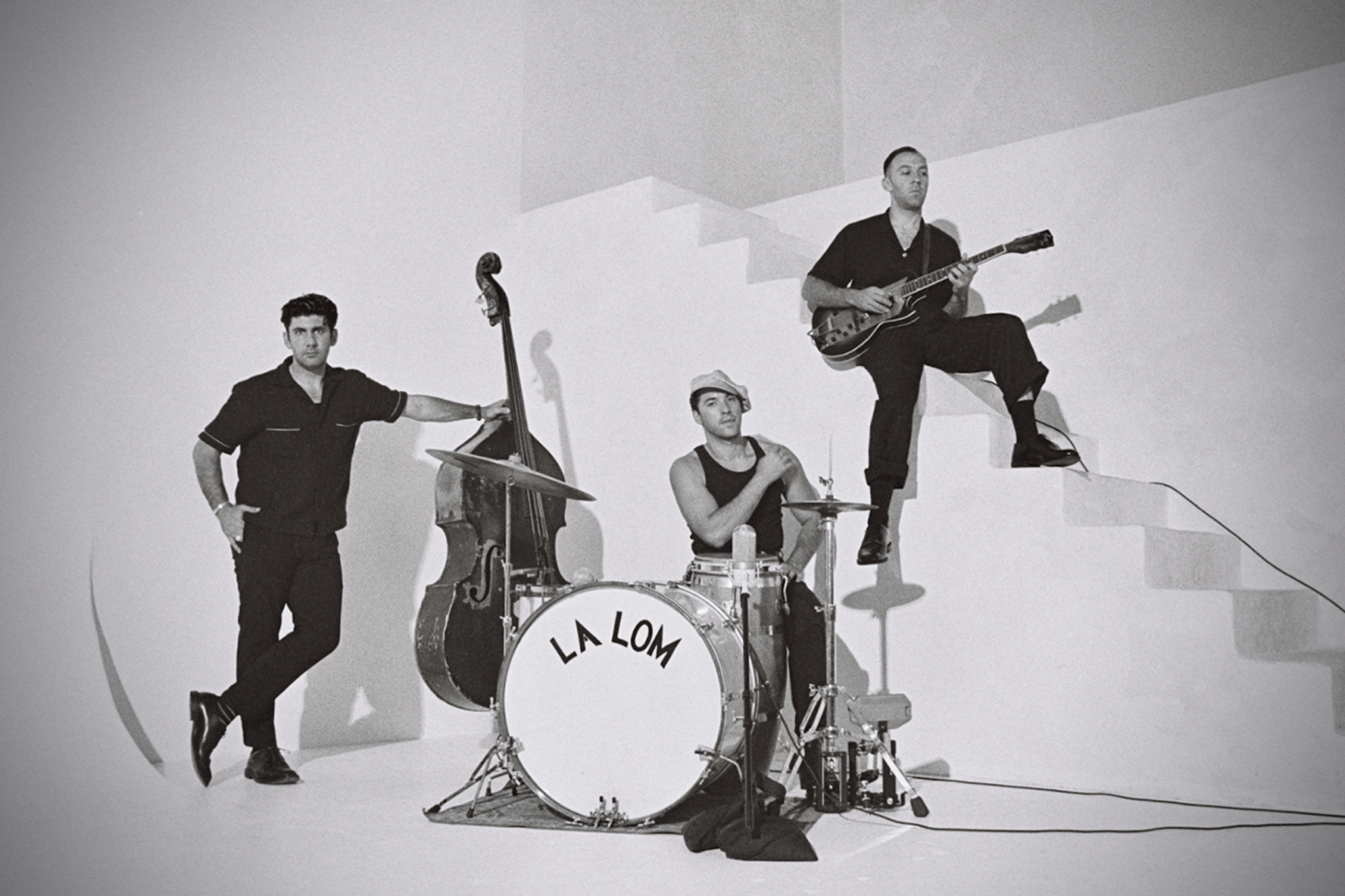 L.A. band LA LOM pose for a promotional photo.