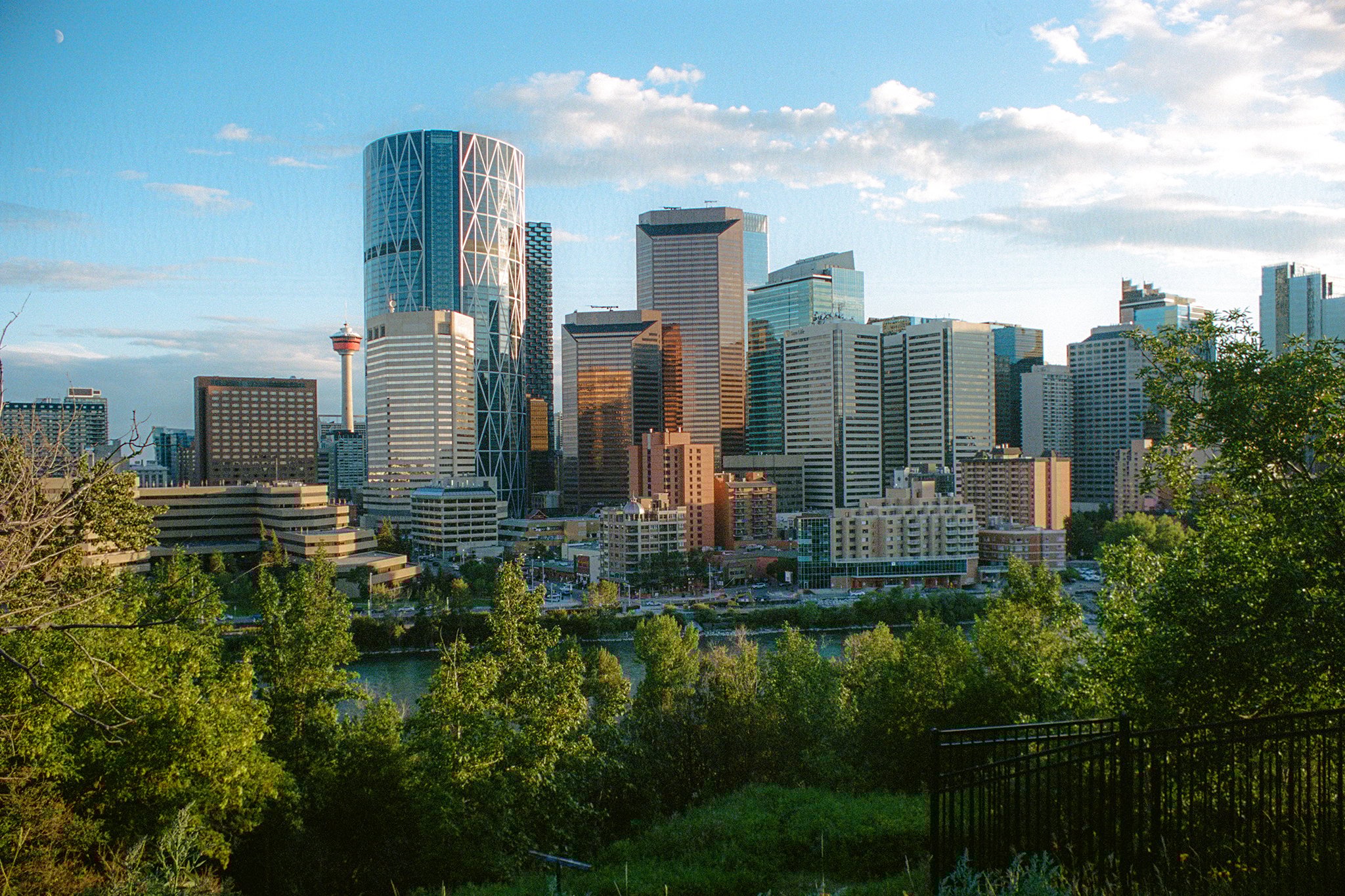 A photo of the view of downtown Calgary from Crescent Heights.